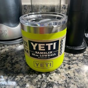 Chartreuse YETI 10 oz rambler lowball